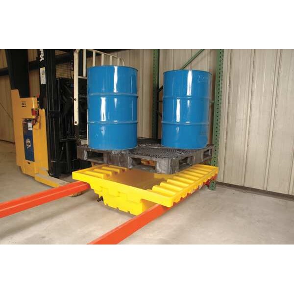 Ultratech Rack Sump, 66 gal Spill Capacity, 4 Drums, Determined by Pallet Racking Load Capacity, Polyethylene - 2396