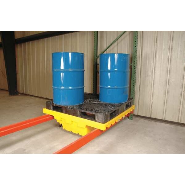 Ultratech Rack Sump, 66 gal Spill Capacity, 4 Drums, Determined by Pallet Racking Load Capacity, Polyethylene - 2396