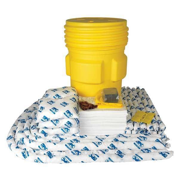 Brady Spill Kit, 82 gal Volume Absorbed per Kit, 95 gal Capacity, Drum, Yellow - SKO-95