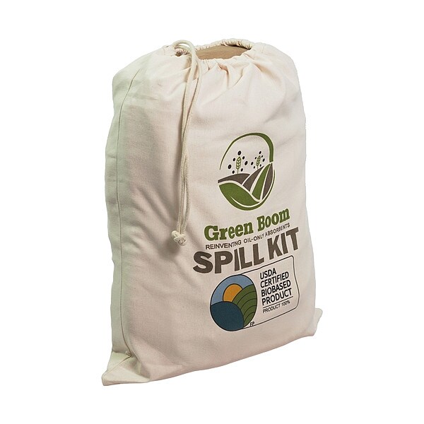 Green Boom Spill Kit, 8 gal Volume Absorbed per Kit, Not Applicable Capacity, Not Applicable, Beige - SK005M