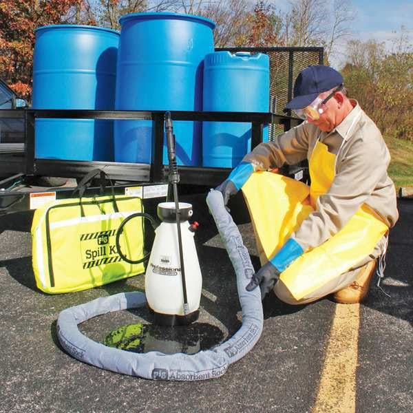 Pig Spill Kit, 5 gal Volume Absorbed per Kit, Not Applicable Capacity, Bag, Yellow, 23 - KIT621