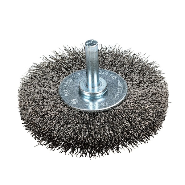 Forney Command PRO Wire Wheel, Crimped, 3 in x .008 in x 1/4 in Shank, Bulk - 72255