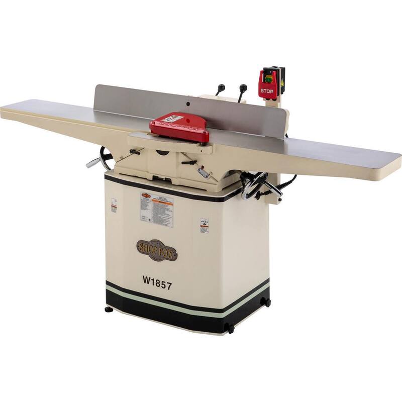 Garlopa de cola de milano de 3 HP de 230 voltios de 8 pulgadas de Shop Fox con base móvil - W1857