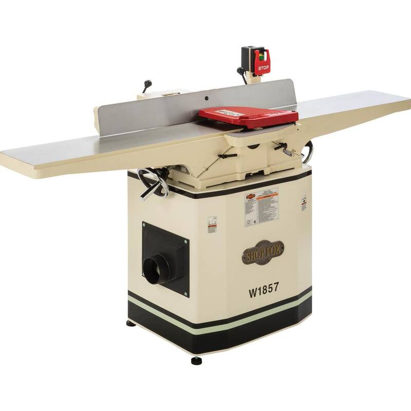 Garlopa de cola de milano de 3 HP de 230 voltios de 8 pulgadas de Shop Fox con base móvil - W1857