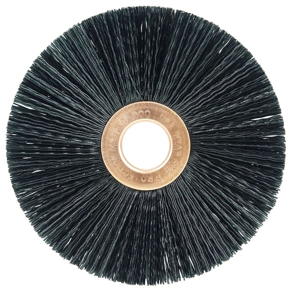 Weiler 3" Dia Nylon Wheel Brush, .016" Crimped Black Nylon Fill, 1/2" - 17263