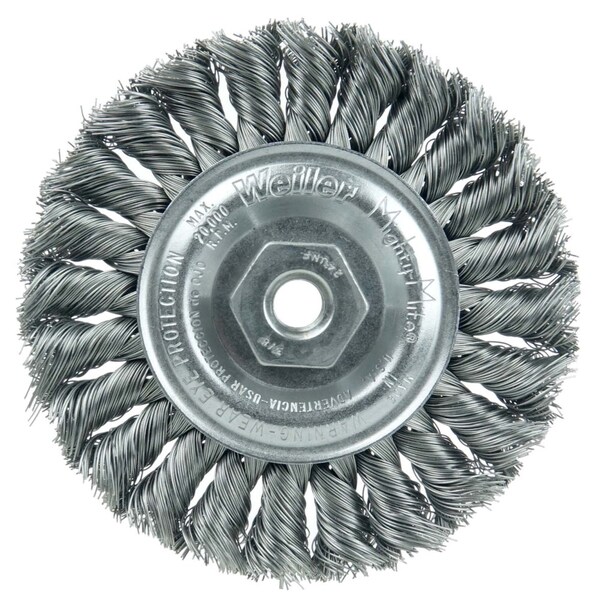 Weiler Standard Twist Knot Wire Wheel 4", .020" Steel Fill, 3/8"-24 UNF Nut - 13117