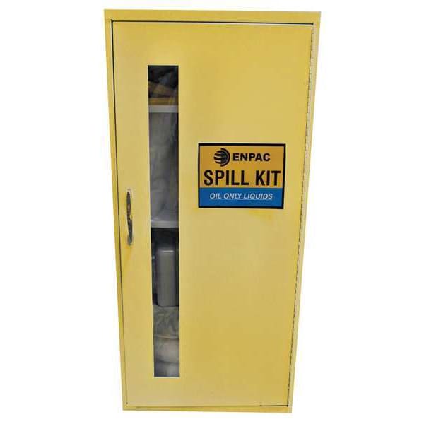 Enpac Spill Kit, 15 gal Capacity, Wall Mounted Cabinet, Yellow, 69 - 13-WML-A