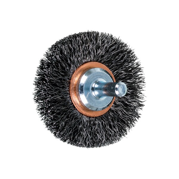 Pferd 2" Crimped Shank Mtd Wheel Brush - .008 CS Wire, 1/4" Shank - 82893