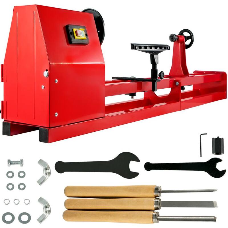 Torno de madera de 14 pulgadas por 40 pulgadas con velocidad variable y 3 cinceles perfecto para el lijado y pulido de alta velocidad de trabajos terminados - MGCCMCS1000-10001V1