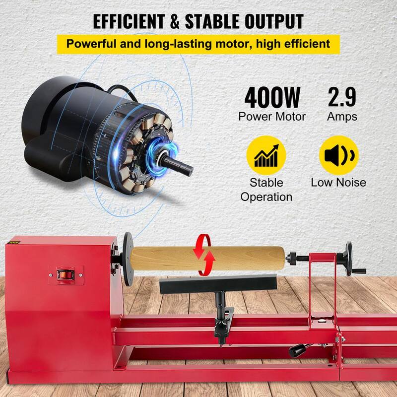 Torno de madera de 14 pulgadas por 40 pulgadas con velocidad variable y 3 cinceles perfecto para el lijado y pulido de alta velocidad de trabajos terminados - MGCCMCS1000-10001V1