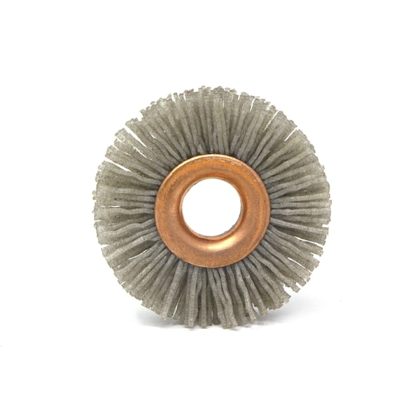 Brush Research Manufacturing CY2180AO Abrasive Nylon Copper Center Wheel, 2" Dia., 180AO, .500" Arbor Hole, .500" Trim - CY2180AO