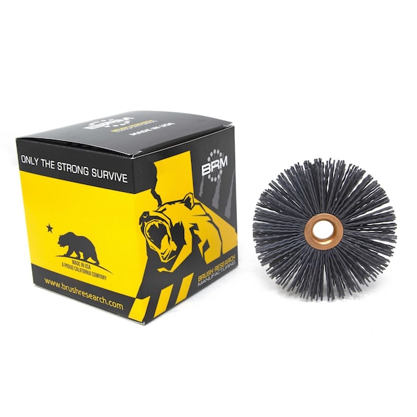 Brush Research Manufacturing CY312180SC Abrasive Nylon Copper Center Wheel, 3.5" Dia., 180SC, .500" Arbor Hole, 1.187" Trim - CY312180SC