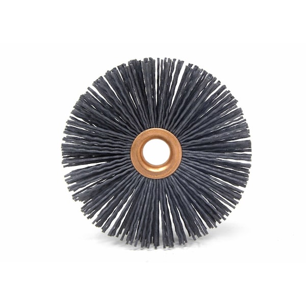 Brush Research Manufacturing CY4180SC Abrasive Nylon Copper Center Wheel, 4" Dia., 180SC, .500" Arbor Hole, 1.437" Trim - CY4180SC