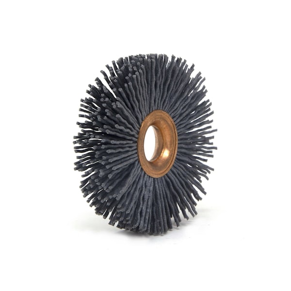 Brush Research Manufacturing CY2180SC Abrasive Nylon Copper Center Wheel, 2" Dia., 180SC, .500" Arbor Hole, .500" Trim - CY2180SC