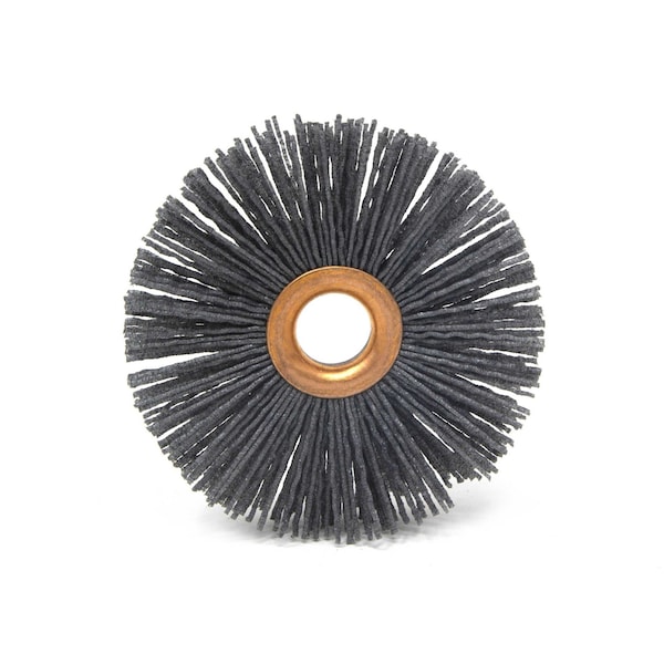 Brush Research Manufacturing CY380SCF Abrasive Nylon Copper Center Wheel, 3" Dia., 80SC, .625" Arbor Hole, 1.000" Trim - CY380SCF