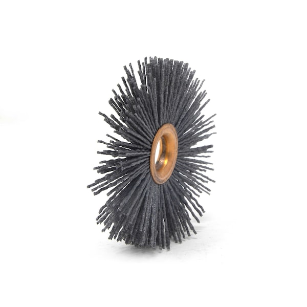 Brush Research Manufacturing CY380SCF Abrasive Nylon Copper Center Wheel, 3" Dia., 80SC, .625" Arbor Hole, 1.000" Trim - CY380SCF