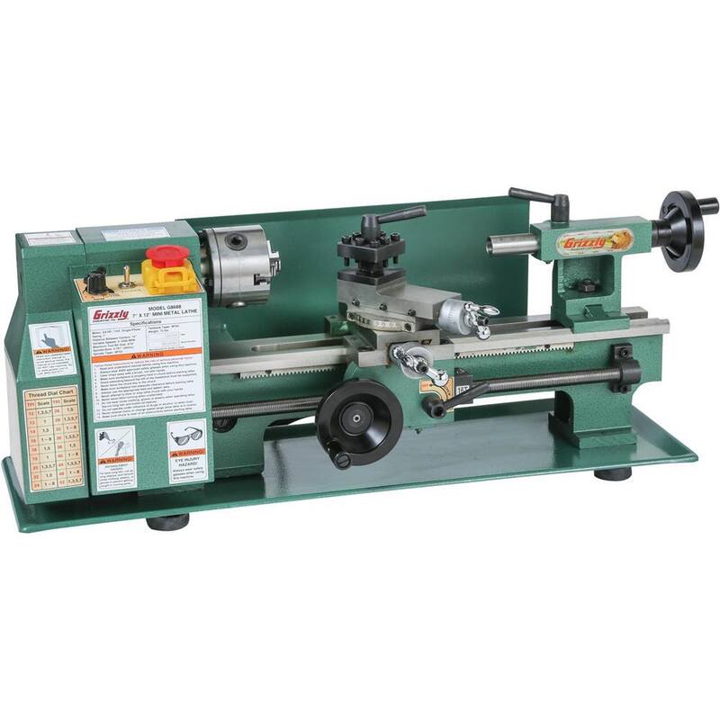 Torno de metal mini de 7 pulgadas x 12 pulgadas - G8688 de Grizzly Industrial