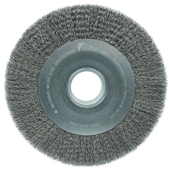 Weiler 10" Wide Face Crimped Wire Wheel .0104" Steel Fill 2" Arbor Hole - 3180