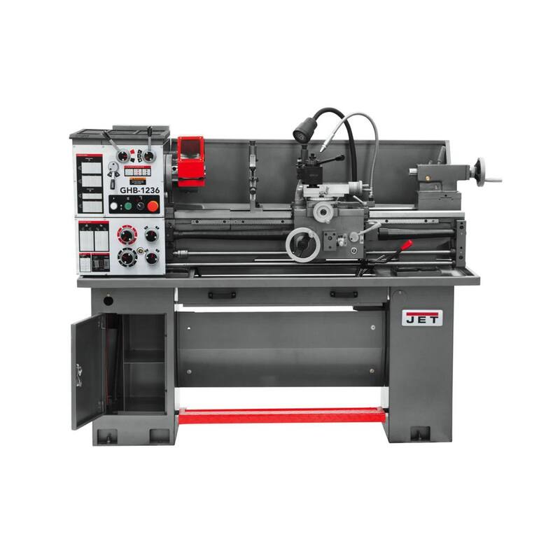 Torno para banco de trabajo de metal con cabeza engranada de 12 pulgadas x 36 pulgadas, con soporte, 2 HP 230 voltios 1 fase, GHB-1236 - 321236