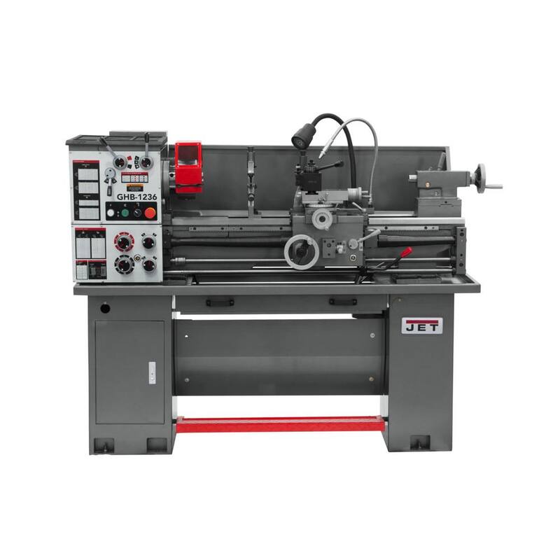 Torno para banco de trabajo de metal con cabeza engranada de 12 pulgadas x 36 pulgadas, con soporte, 2 HP 230 voltios 1 fase, GHB-1236 - 321236