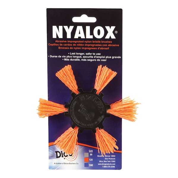 Dico Dico Nyalox 4 in. D X 1/4 in. Aluminum Oxide Wheel Brush Mandrel Mounted Flap Brush 120 Grit 1 pc - 541-782-4