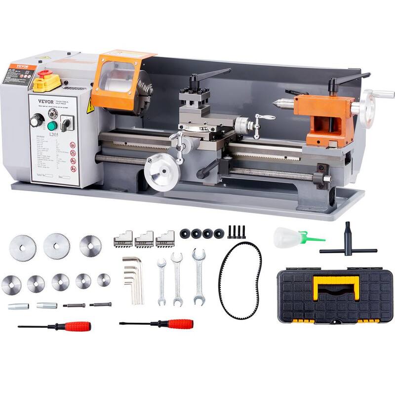 Torno de metal de banco de 7.87 pulgadas x 13.78 pulgadas 50 a 2500 RPM 500 vatios Motor de cepillo Metal Gear para piezas de precisión - TSJSCCYSDJ200ZM3GV1