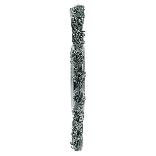 Weiler 6" Cable Twist Knot Wire Wheel, .023" Steel Fill, 5/8"-1/2" Arbor Hole - 8565