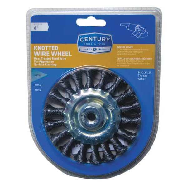 Century Drill & Tool Knotted Wire Wheel, 4x10x1.25 in. - 76048