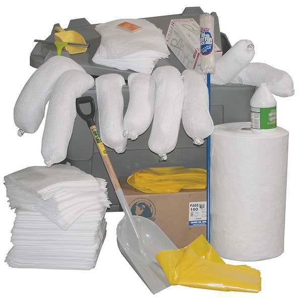 Oil-Dri Marine Spill Kit, 415 gal Volume Absorbed per Kit, Box, Gray - L90420