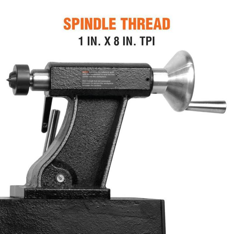 Torno de madera de banco de 5 velocidades de 4.5 amperes y 12 in x 18 in - LA3424