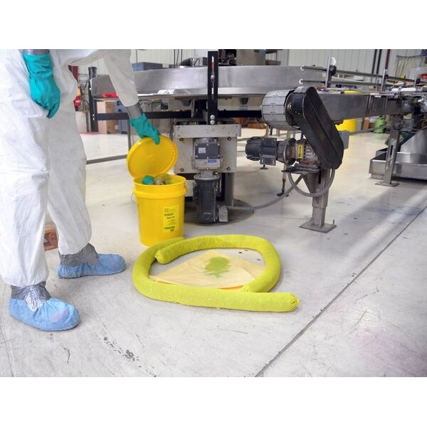 Spilfyter Base Neutralizing Spill Kit, 3 gal Volume Absorbed per Kit, 5 gal Capacity, Bucket, Yellow - 405304