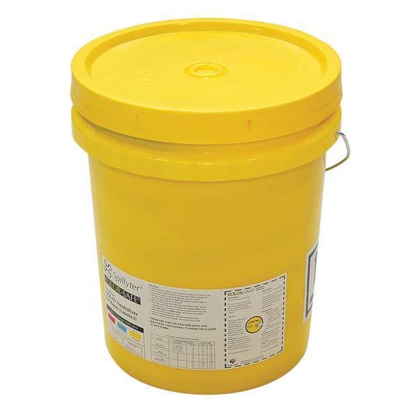 Spilfyter Base Neutralizing Spill Kit, 3 gal Volume Absorbed per Kit, 5 gal Capacity, Bucket, Yellow - 405304