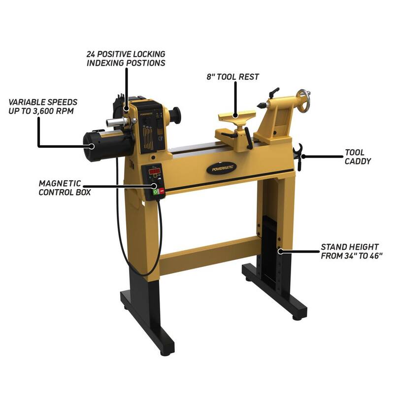 Torno y base Powermatic PM2014 - 1792014AK