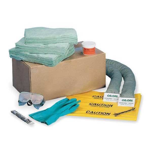 Oil-Dri Vehicle Spill Kit, 12 gal Volume Absorbed per Kit, Bag, White - L90688
