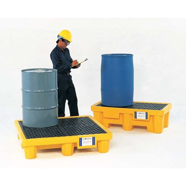 Ultratech Spill Pallet, 66 gal Spill Capacity, 4 Drums, 6,000 lb Load Capacity, Polyethylene - 1000
