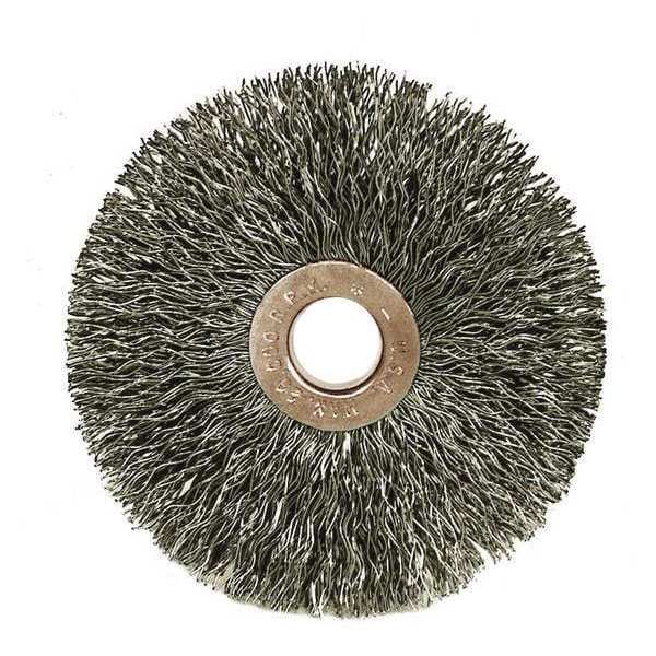 Weiler 3" Small Dia Crimped Wire Wheel .006" SS Fill 1/2" Arbor Hole - 16933