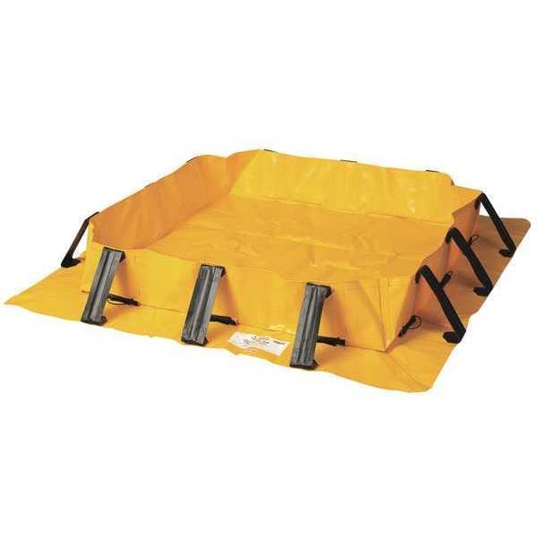 Eagle Mfg Spill Berm, 10 ft.Lx10 ft.Wx8 in.H, Yellow - T8403