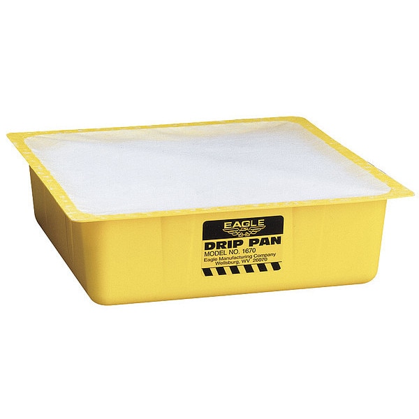 Eagle Mfg Drip Pan, 1 gal Spill Capacity, Polyethylene - 1670PK12