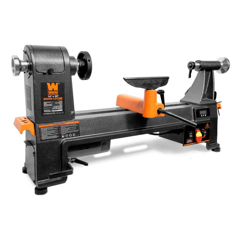 Torno de madera de mesa de velocidad variable de 6 amperios de 14 pulgadas x 20 pulgadas - 34035