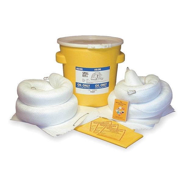 Oil-Dri Spill Kit, 16 gal Volume Absorbed per Kit, 20 gal Capacity, Lab Pack, Yellow - L90942