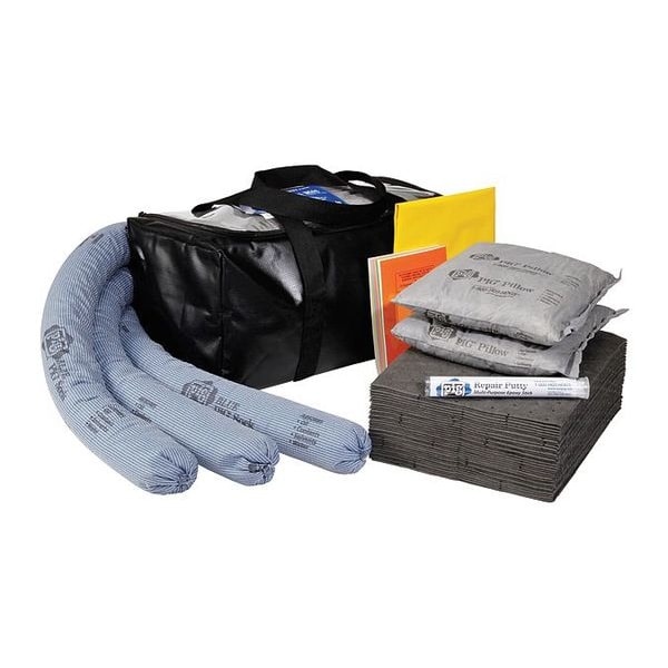 Pig Spill Kit, 8 gal Volume Absorbed per Kit, Bag, Black, 52 - KIT289