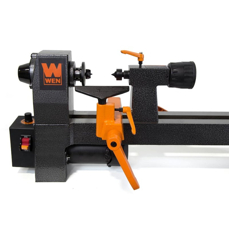 Torno de madera de banco mini de velocidad variable de 3.2 amperios y 8 pulgadas x 13 pulgadas - LA3421