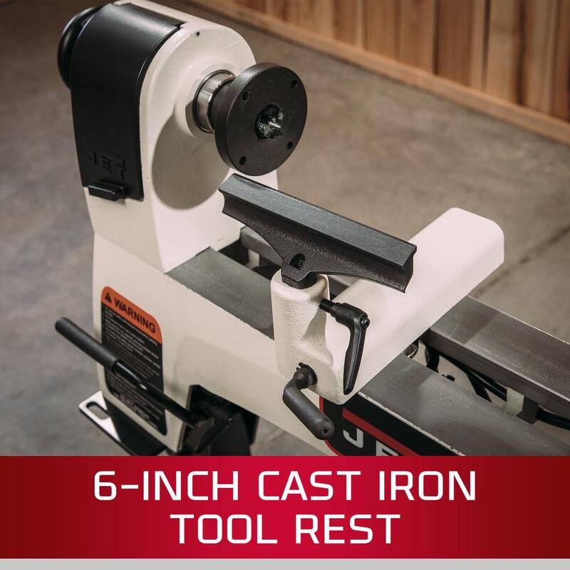 Torno de madera Jet de 1/2 HP, 10 pulgadas x 15 pulgadas, Velocidad Variable, 115 voltios, JWL-1015VS - 719110