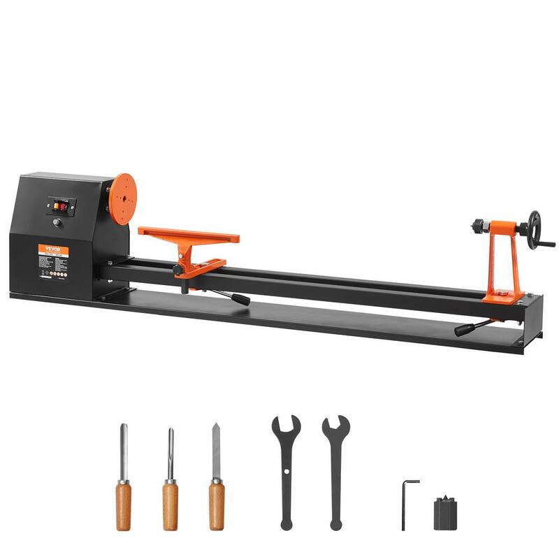 Torno de madera de banco VEVOR 14 pulgadas x 40 pulgadas 0.5 HP 370 vatios Torno de madera con velocidades de 885/1245/1715/2425 RPM para carpintería - TSMGCCY4005HPM54JV1