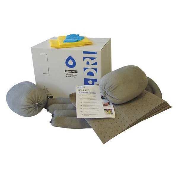 Oil-Dri Spill Kit, 14 gal Volume Absorbed per Kit, 15 gal Capacity, Box, Gray - L91515R