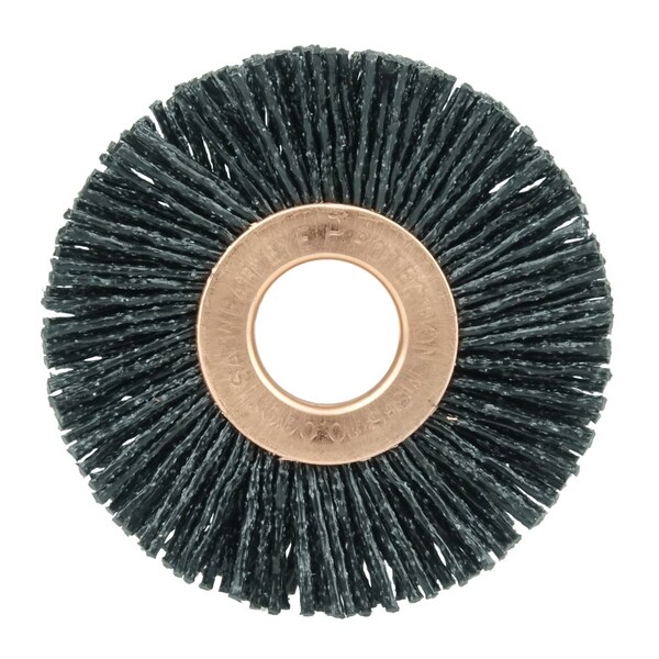 Weiler Burr-Rx 2" Dia Wheel Brush, .055/80CG Crimped Fill, 1/2" Arbor Hole - 17542