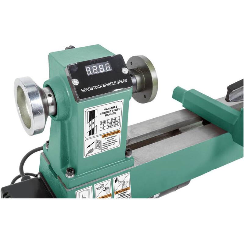 Torno de banco de madera de velocidad variable de Grizzly Industrial de 10 pulgadas x 18 pulgadas - T25926