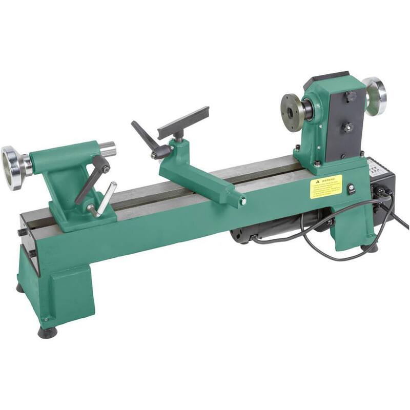 Torno de banco de madera de velocidad variable de Grizzly Industrial de 10 pulgadas x 18 pulgadas - T25926
