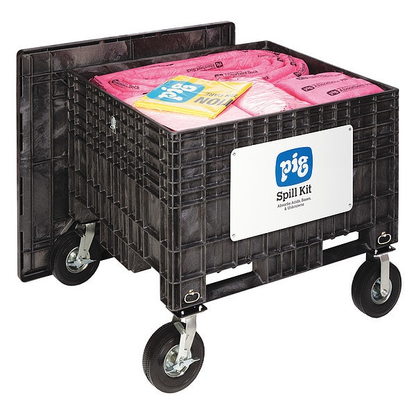 Pig Spill Kit, 108 gal Volume Absorbed per Kit, Not Applicable Capacity, Chest, Black, 200 - KIT304-01