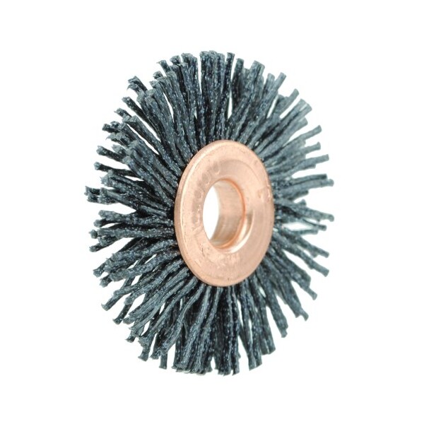 Weiler Burr-Rx 1-1/4" Dia Wheel Brush, .026/120CG Crimped Fill, 1/4" - 17551
